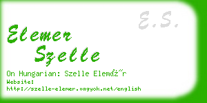 elemer szelle business card